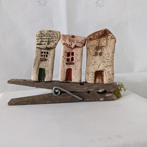 Miniature Ceramic House: Rustic Fairy Garden Decor