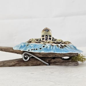 Heart-Shaped Island Miniature: Porcelain Tiny House Landscape