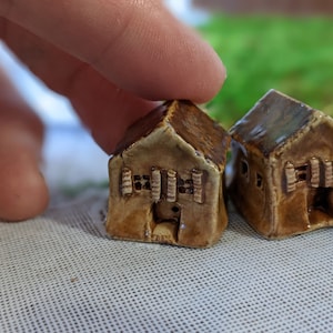 Carmella Cubed Miniature Ceramic House #94 - Fairy Garden Decor