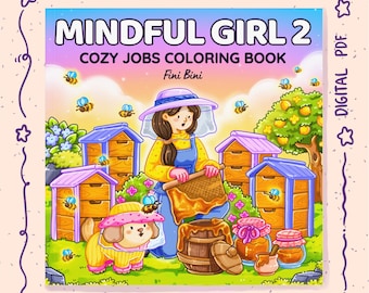 Mindful Girl 2 Libro da colorare: 40 scene di lavoro accoglienti, citazioni motivazionali (download digitale PDF)