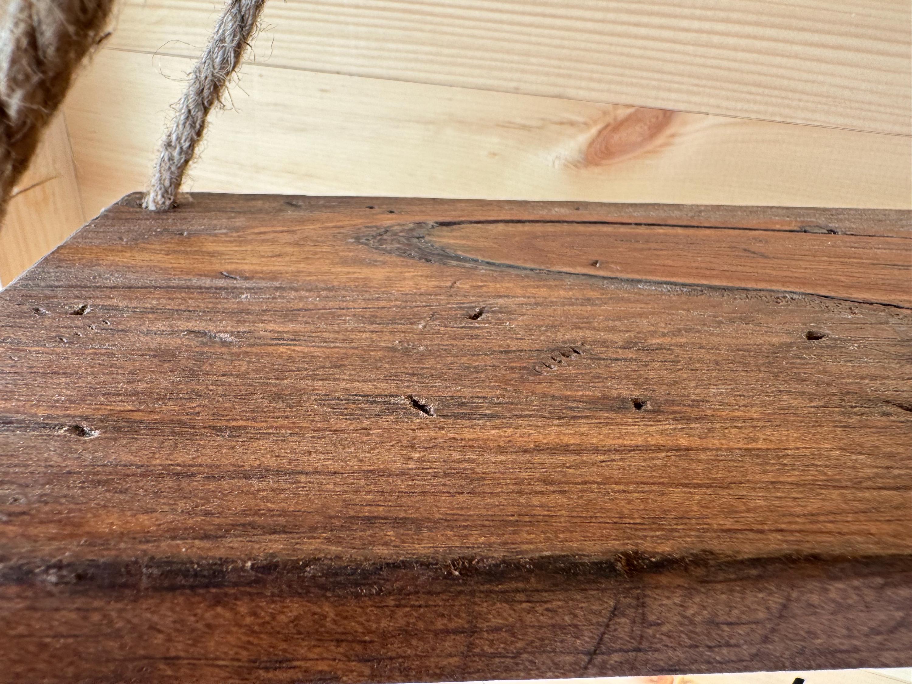 Rustic Hanging Rope Shelf – Farmhouse Wall Décor - Thumbnail 7