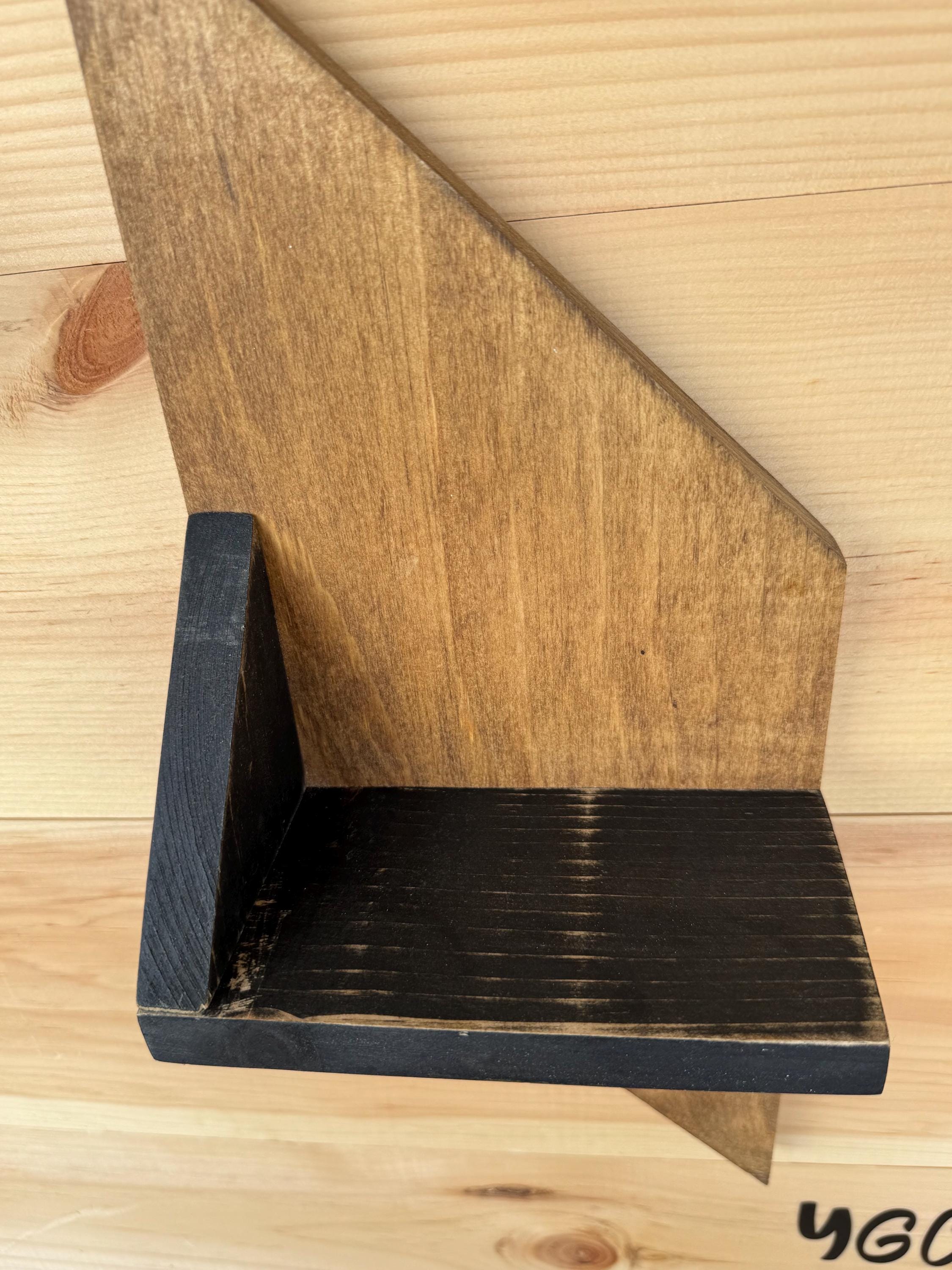 Geometric Wooden Wall Shelf Set of 2 - Thumbnail 5