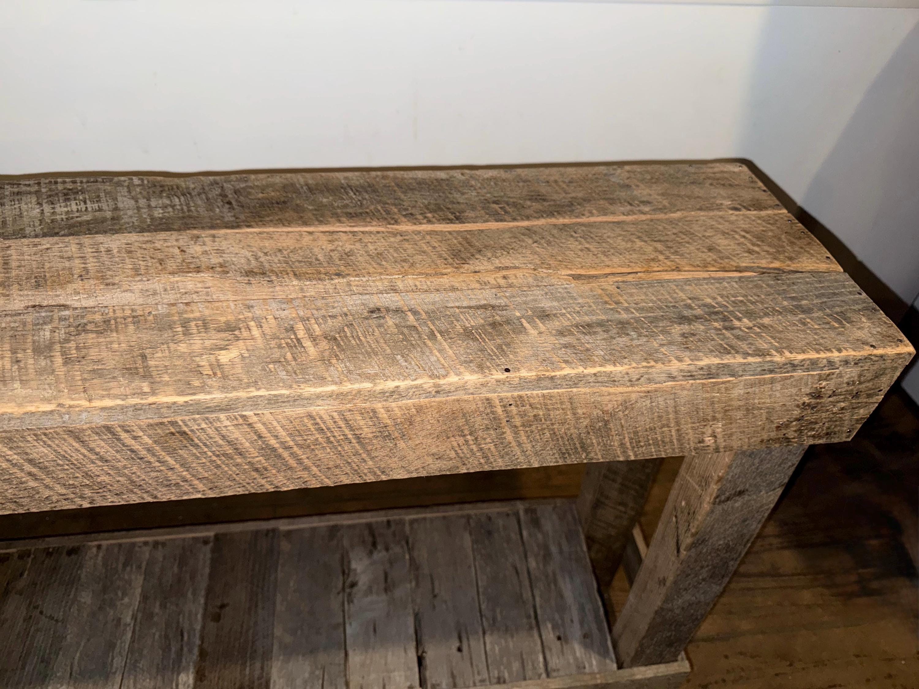 Rustic Reclaimed Wood Console Table – Custom Color Finish - Thumbnail 7