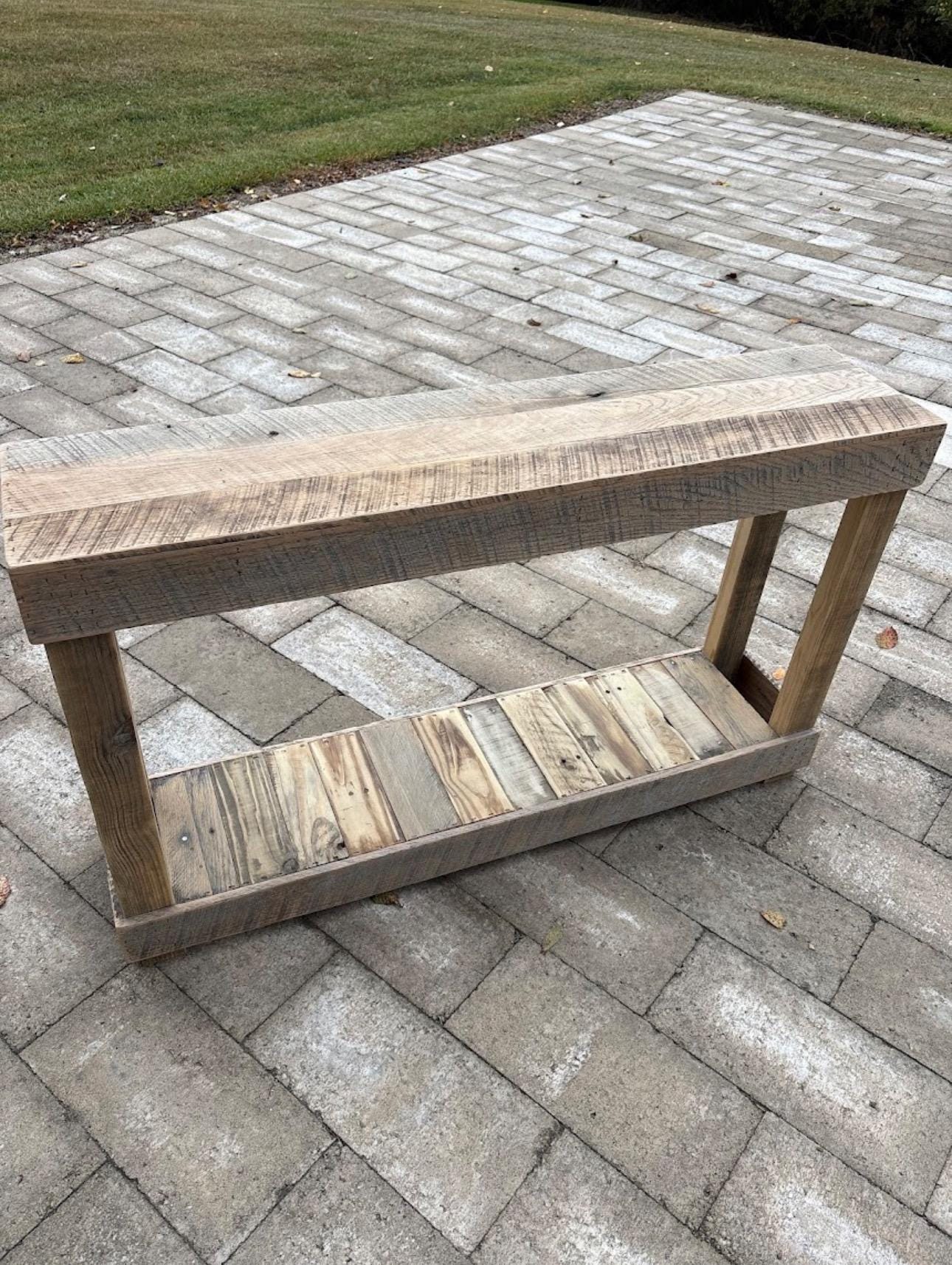 Rustic Reclaimed Wood Console Table – Custom Color Finish - Thumbnail 6