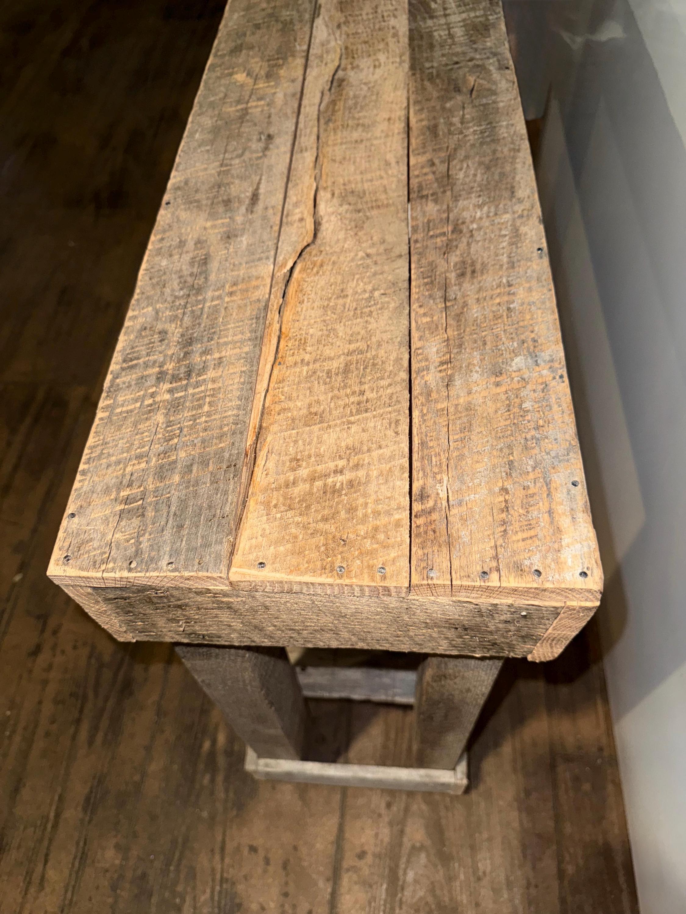 Rustic Reclaimed Wood Console Table – Custom Color Finish - Thumbnail 3