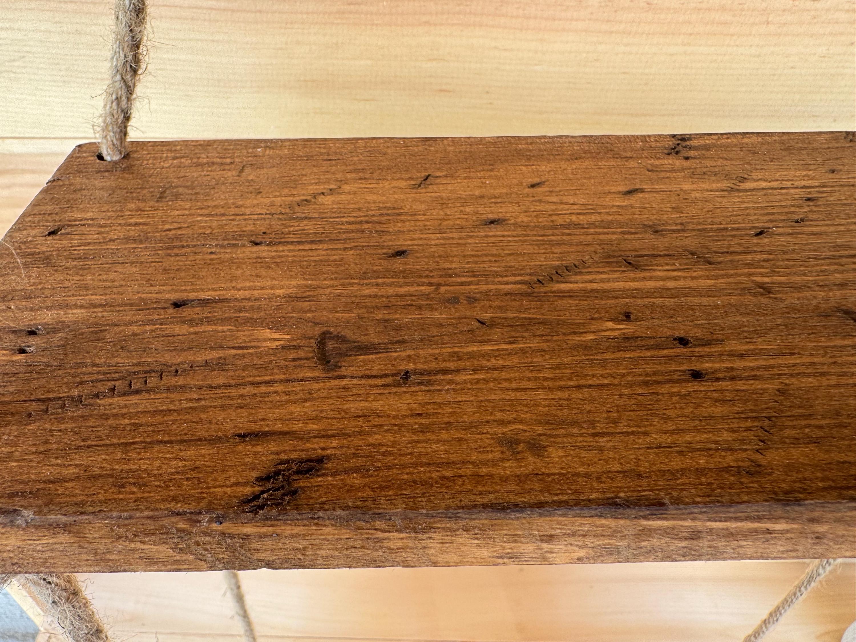 Rustic Hanging Rope Shelf – Farmhouse Wall Décor - Thumbnail 5