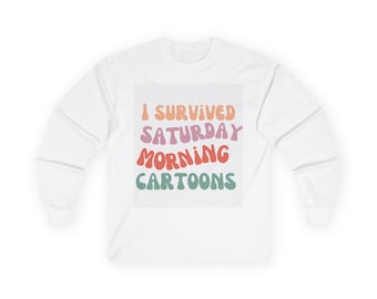 Saturday Morning Cartoons Long Sleeve Tee | Retro Cotton Shirt