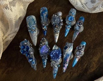 Sapphire Enchantress – Unhas Góticas de Luxo