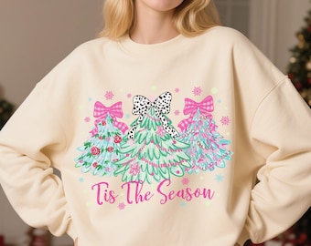 Tis The Season Christmas Trees PNG, Holiday Shirt Design (Digital Download)