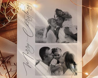 Tarjeta navideña con abrazos festivos l Tarjeta navideña con foto familiar l Canva editable, imprimible, descarga digital instantánea (5x7) l Guía de impresión