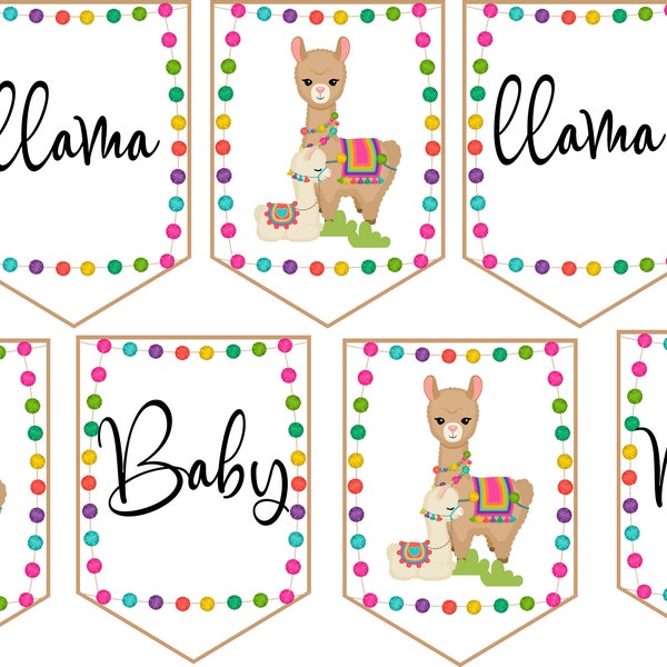 Llama Llama Baby Mama banner, baby shower banner,  llama mama.  themed baby shower