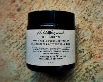 Tallow Buttercream Healing Balm: Frankincense, Myrrh & Geranium - Organic Moisturizer