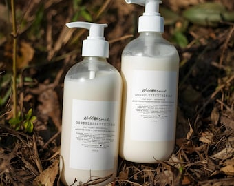 Calendula & Blue Cornflower Goat Milk Shampoo and Conditioner Set: Organic | Soften + Shine