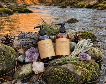 Rosemary +Tulsi (Holy Basil) Goat Milk Shampoo & Conditioner Set: Plant-Powered Rapid Growth | Nutrient Dense