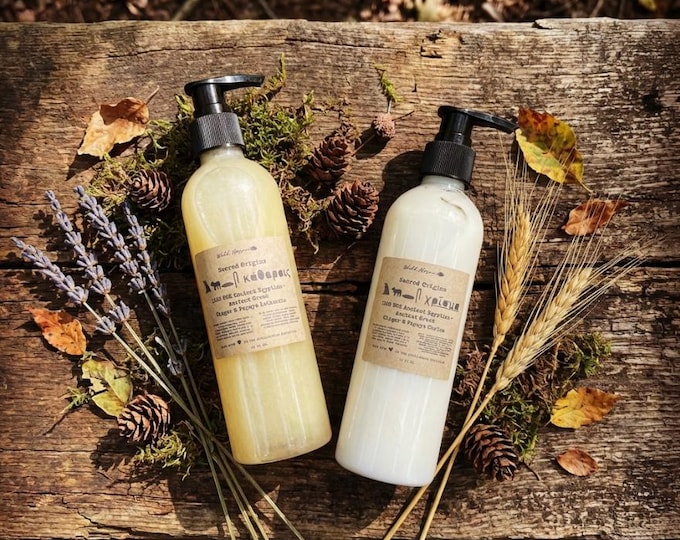 Ebers Katharsis Cleanser & Lotion/Chrism | Ancient Egyptian Recipe Plant-Based Skincare Set – Ginger Papaya