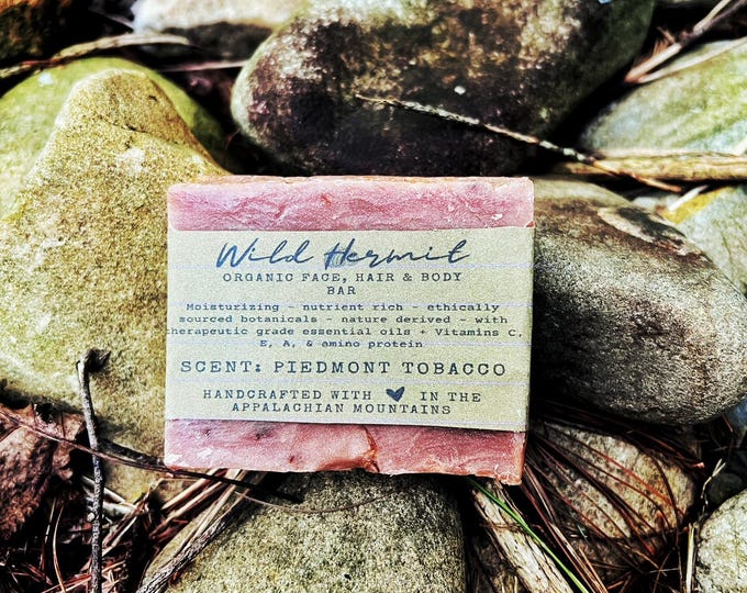 Organic Wildcraft Face, Hair & Body Soap Bar - For All Skin Types - Nutrient Rich - Handcrafted with Love in the heart of the Appalachians