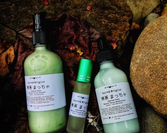 Kanji Matcha Green Tea Skincare Trio: Organic Facial Cleanser, Moisturizer & Serum