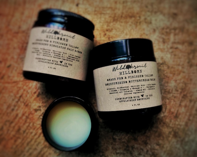 Organic Tallow Skincare Set: Himalayan Salt Scrub & Buttercream Balm