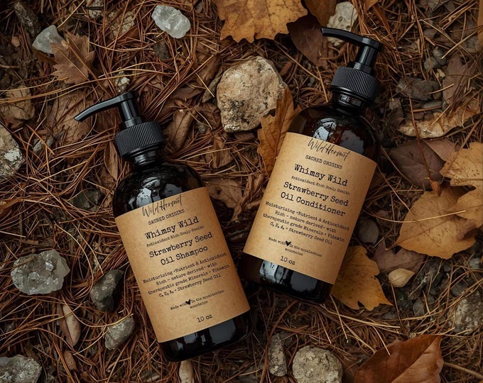 Organic Goat Milk Shampoo and Conditioner with Organic Strawberry Seed Oil - For Gloss & Shine