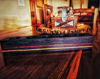 Handcrafted Exotic Wood Tealight Holder | One of a Kind | African Wenge, Padauk & Lati