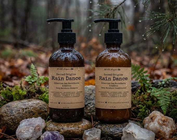 Rain Dance | Organic Shampoo, Nature Derived Conditioner with Sea Buckthorn & Saffron - Deep Moisture