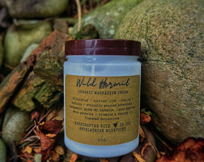 Organic Magnesium Cream | For Muscles, Joints | Anti-Inflam | With Plant Enzymes, Amino Proteins, Arnica + Flaxseed Extractives | Vits A-E