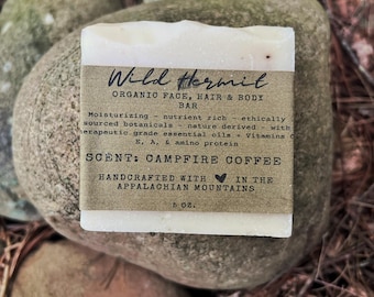 Organic Campfire Coffee Soap Bar: Wildcrafted Appalachian Skincare | Cold Processed