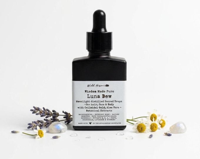 Luna Dew - Moonlight Distilled Sacred Drops with Colloidal Gold, Aloe Vera + Botanical Extracts | Organic