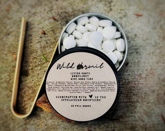 Living Roots Collection Vanilla Mint Toothpaste Tablets: Natural Mini Moons with Bamboo Tongs