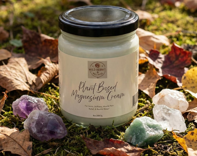 Plant Based Magnesium Cream | With Organic Aloe & Arnica | for Muscle Relief | Sleep | 30,000 ppm per 8 oz jar