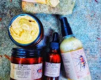 Raw Honey Skincare Set: Carolina Wildflower Honey, Brazilian Yellow Clay | All Natural, Traditional Recipe
