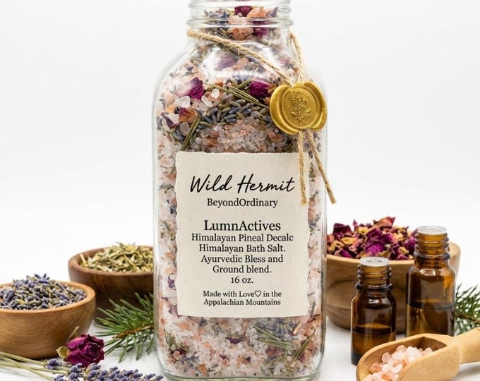 Himalayan Salt Soak: Rose, Lavender & Chamomile - Relaxing Bath | 'Pineal Gland Decalc'  Aromatherapy Blend