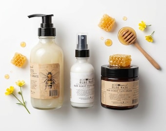 Raw Honey Face Grace Skincare Trio | Plant-Based with Aloe, Flax, Manuka, and Honey