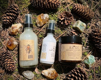 Raw Honey Face Grace Skincare Trio | Plant-Based with Aloe, Flax, Manuka, and Honey