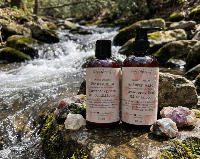 Whimsy Wild Goat Milk & Strawberry Seed Oil Shampoo and Conditioner Set | Nutrient Rich