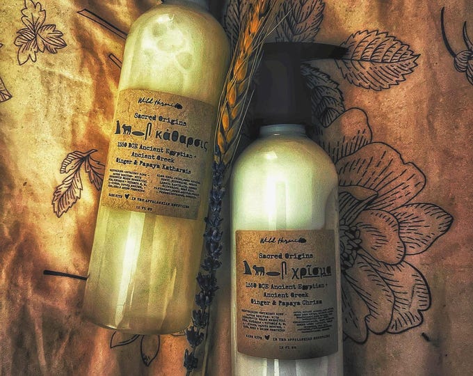 Historical Recipe Ancient Egyptian and Grecian Skincare Set –Ebers Katharsis Cleanser & Oil Lotion | Organic