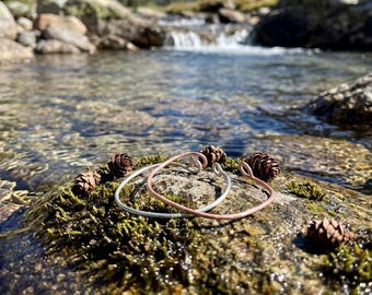 Pulseras de cobre y zinc hechas a mano - El Camino del Ankh - Juego de 2 - Elaboradas con intención