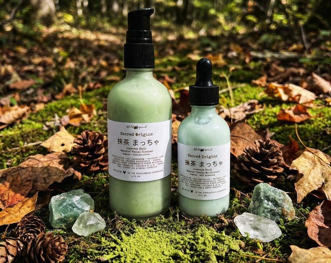 Kanji Matcha Green Tea Skincare Trio: Nature-Derived Facial Cleanser, Moisturizer & Serum