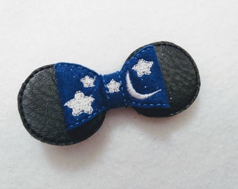 Wizard Mickey ears boy mouse inspired embroidered hair bow clip