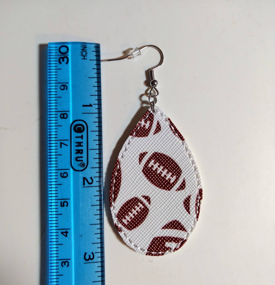 Faux Leather earrings embroidered vinyl earrings teardrop Etsy