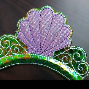 Mermaid Ariel fish princess crown headband shiny scales seashell