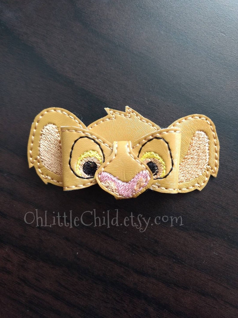 Lion King Inspired Embroidered Hair Bow Hair Clip Jungle Etsy