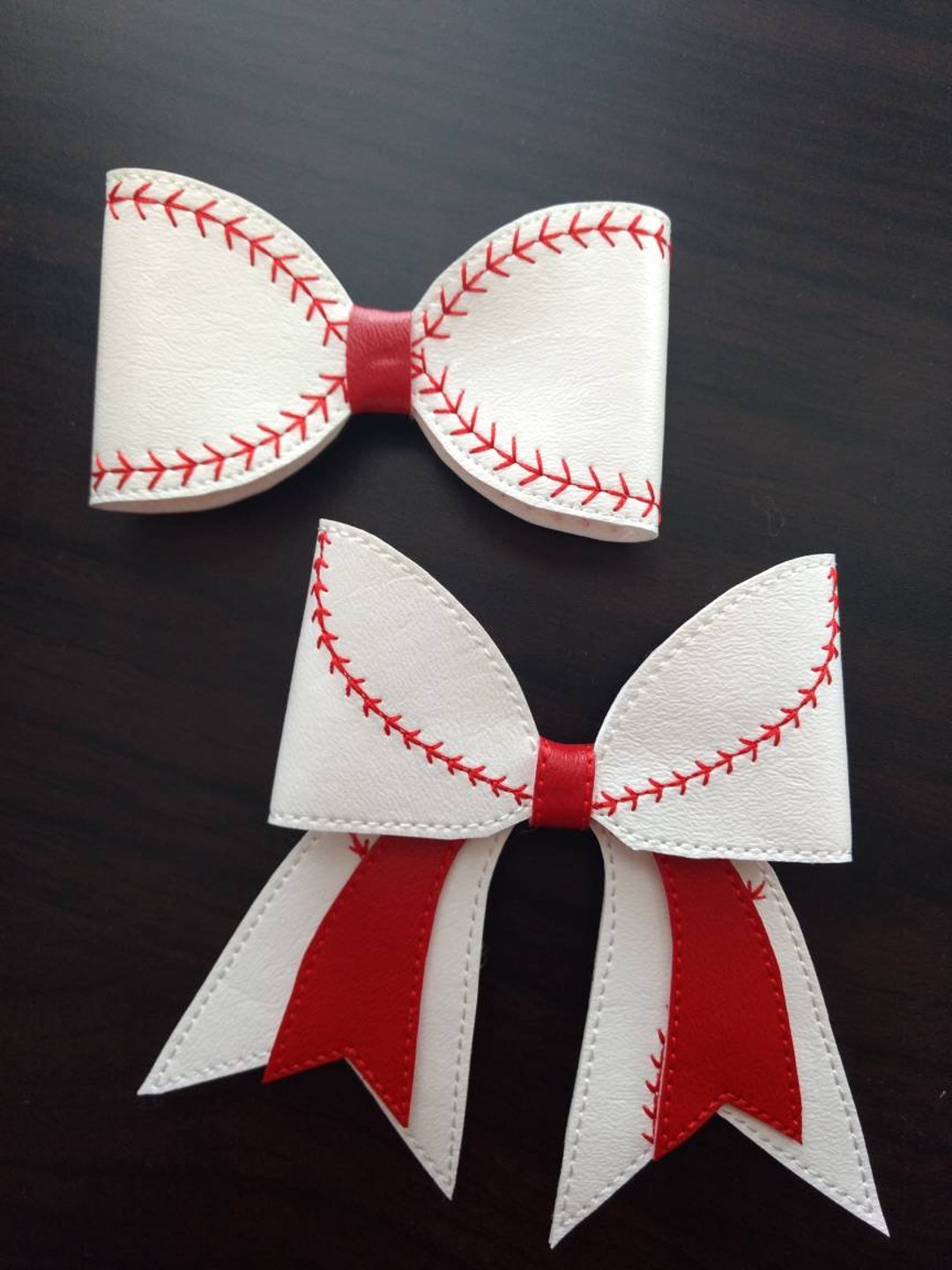 Baseball Softball Cheer Style Bow Hair Clip Embroidered - Etsy