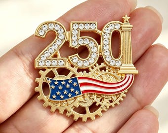 250th Anniversary USA Enamel Pin, American Eagle Flag Badge, Patriotic Collectible (1776-2026)