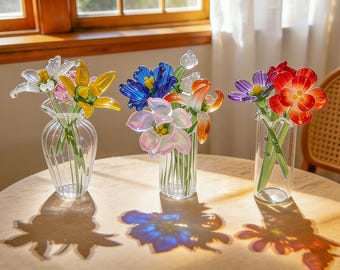 Handmade Stained Glass Flower Bouquet, Home Decor Gift, Mother's Day Gifts, Gifts for Her/Mom