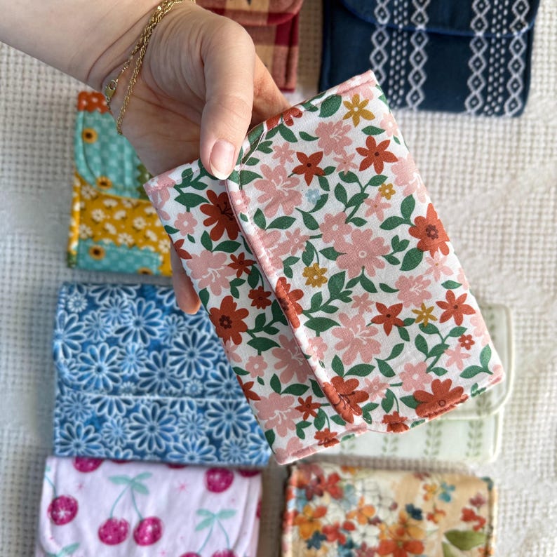 Handmade Fabric Wallet - Wallet Card Holder - Purse Organizer - Gift ...