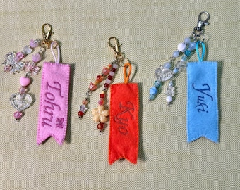 Fruits Basket Inspired Character Keychains - Embroidered Anime Bag Charms - Tohru Kyo Yuki - Beaded Felt Keychain + Free Photo Print