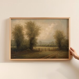 Muted Countryside Landscape Print: Vintage Wall Art (Digital Download)