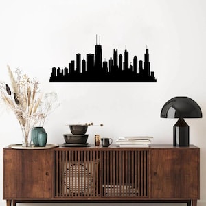 Chicago Skyline Wall Decal: Urban Cityscape Vinyl Sticker