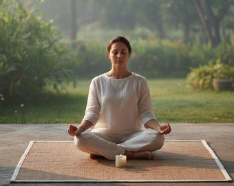 Handwoven Organic Vetiver Yoga Mat - 100% Natural!Eco-Friendly Wellness & Meditation Essential